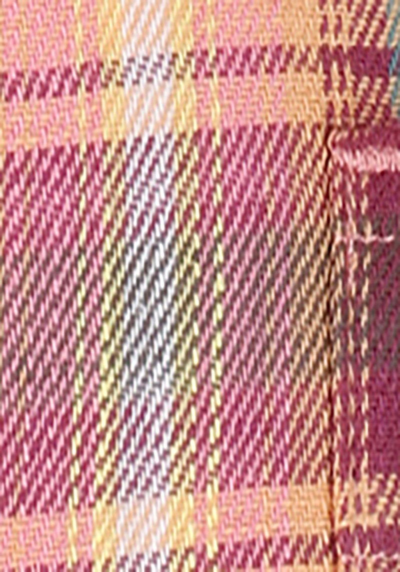 Afișați detalii pentru Cămașă Cu Gât În Carouri Cămașă Cu Mânecă Lungă Roz Pentru Bărbați