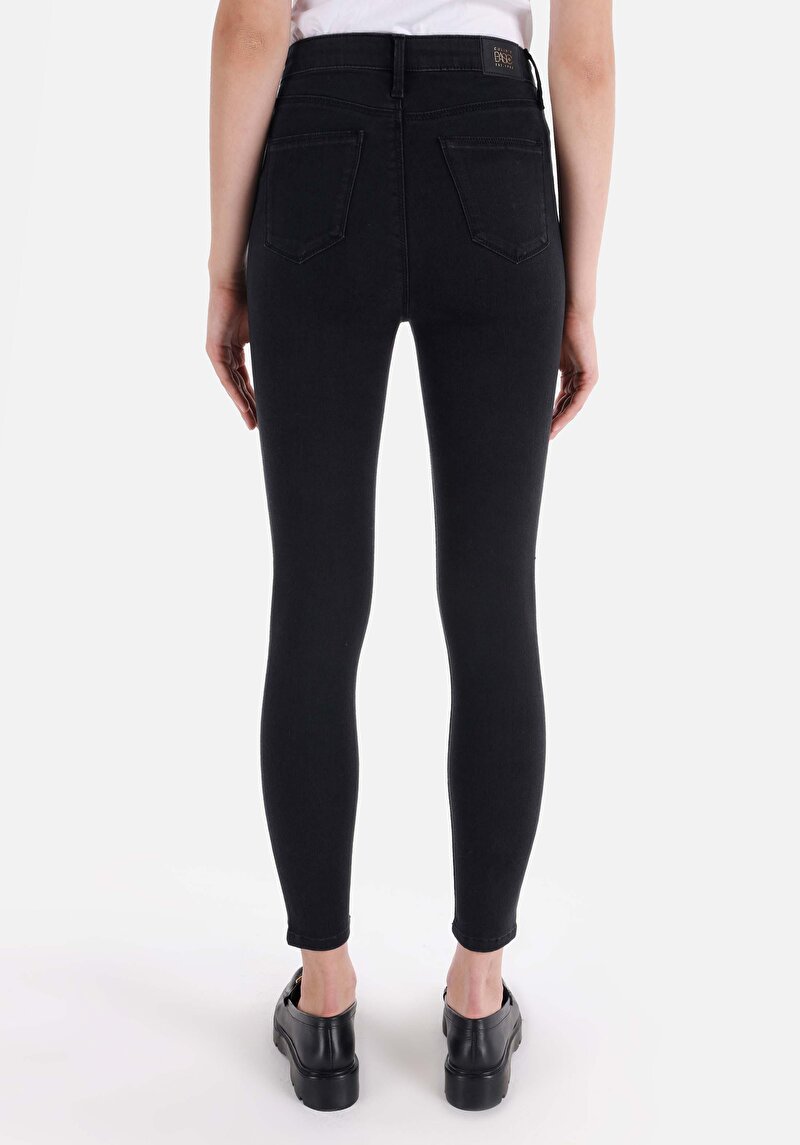 Afișați detalii pentru Skinny Fit Talie Talie Picior Îngust Blugi Din Denim Pentru Femei