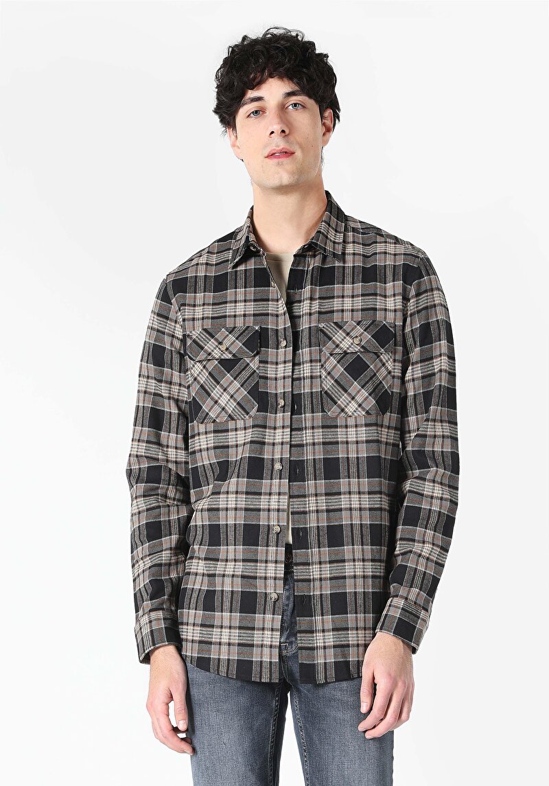 Afișați detalii pentru Camasa Cu Maneca Lunga De Barbati Antracit Regular Fit  Cl1061025