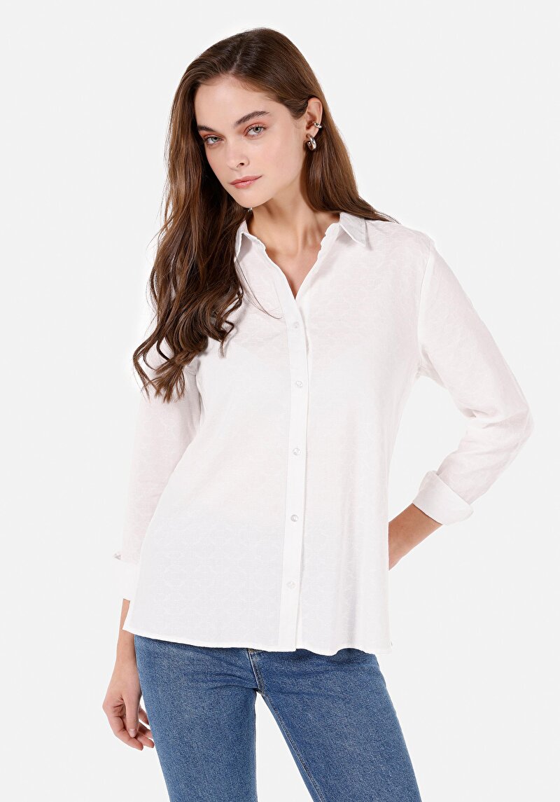 Imagine a Camasa Cu Maneca Lunga De Dama Alb Slim Fit Cl1070294