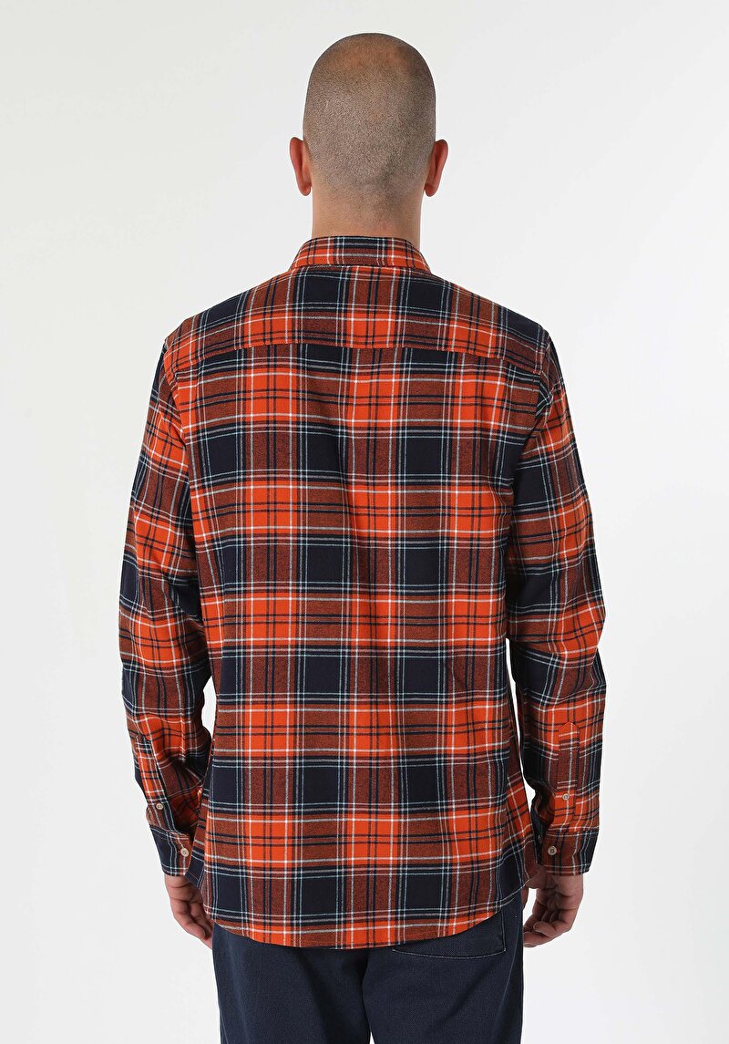 Imagine a Camasa Cu Maneca Lunga De Barbati Portocaliu Regular Fit Cl1061136