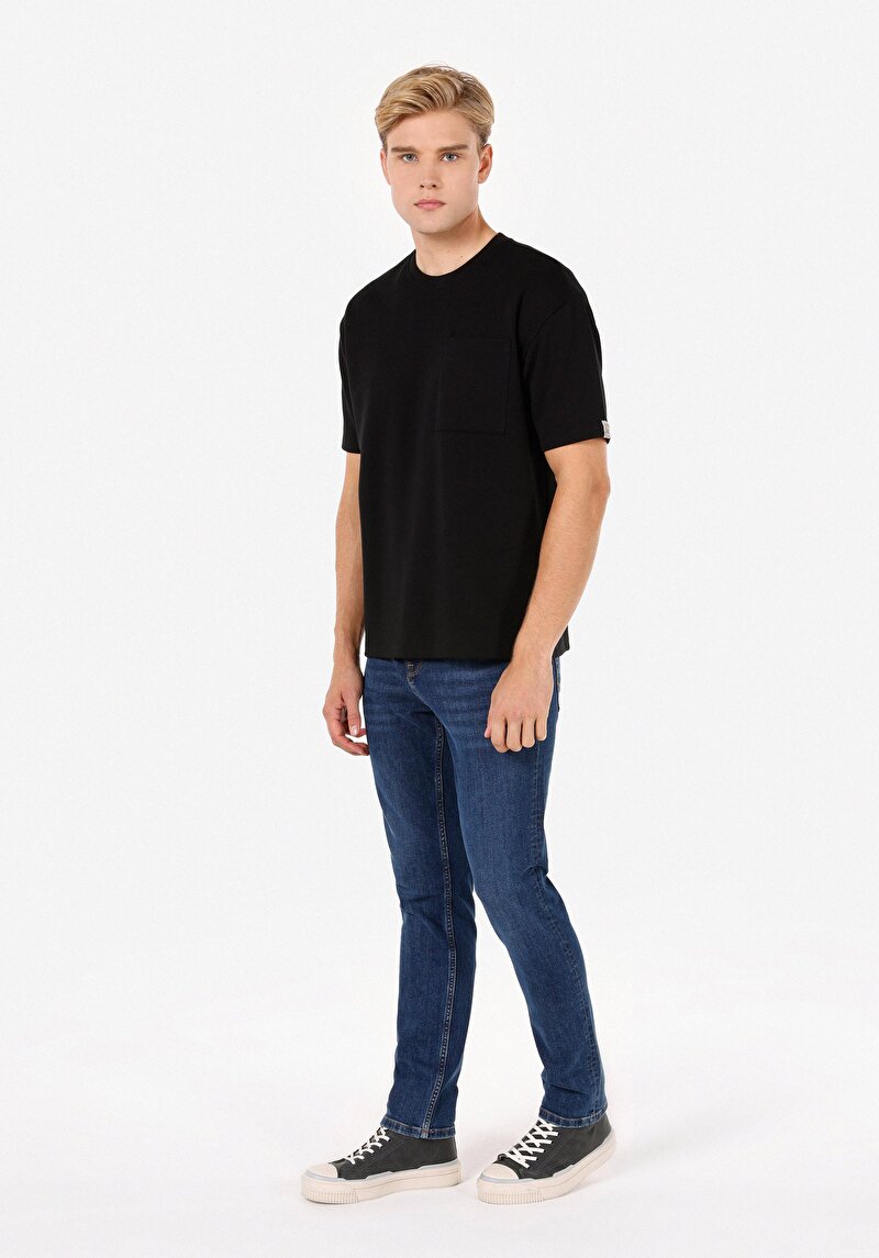 Imagine a Pantaloni De Barbati Albastru Straight Fit 044 Karl Cl1071313