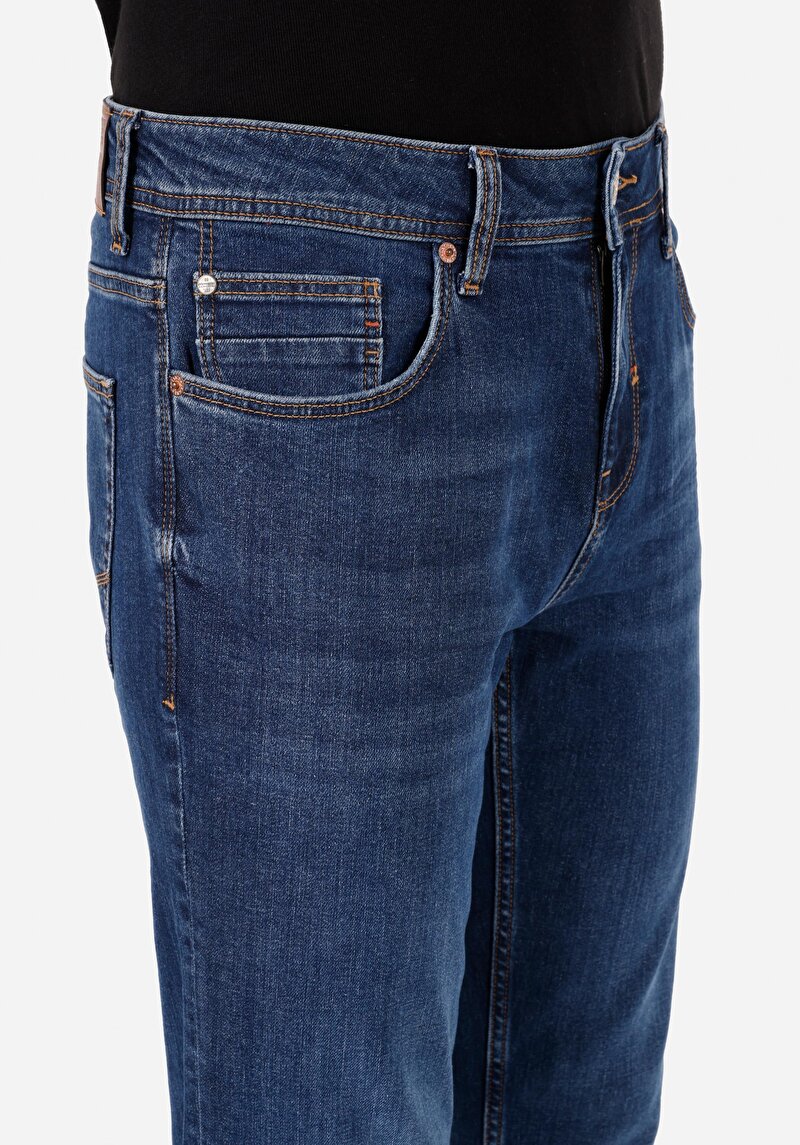 Afișați detalii pentru Pantaloni De Barbati Albastru Straight Fit 044 Karl Cl1071313