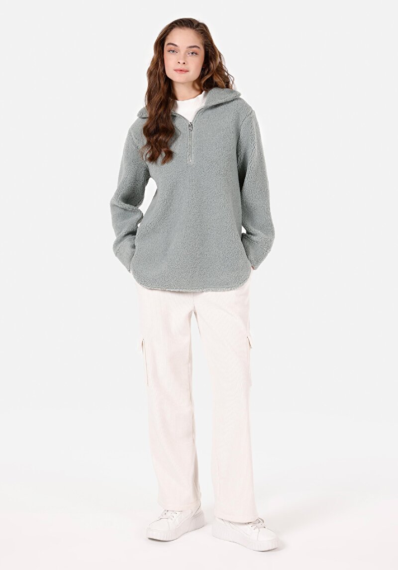 Imagine a Hanorac / Bluza De Dama Verde Regular Fit Cl1071073