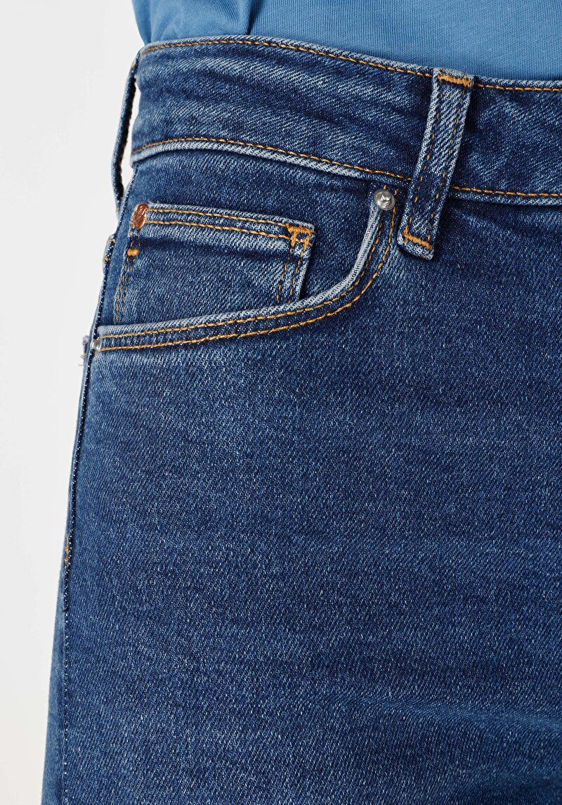 Afișați detalii pentru Regular Fit Talie Ascendentă Pantaloni Scurți Cu Picior Spaniol Blugi Din Denim Pentru Femei