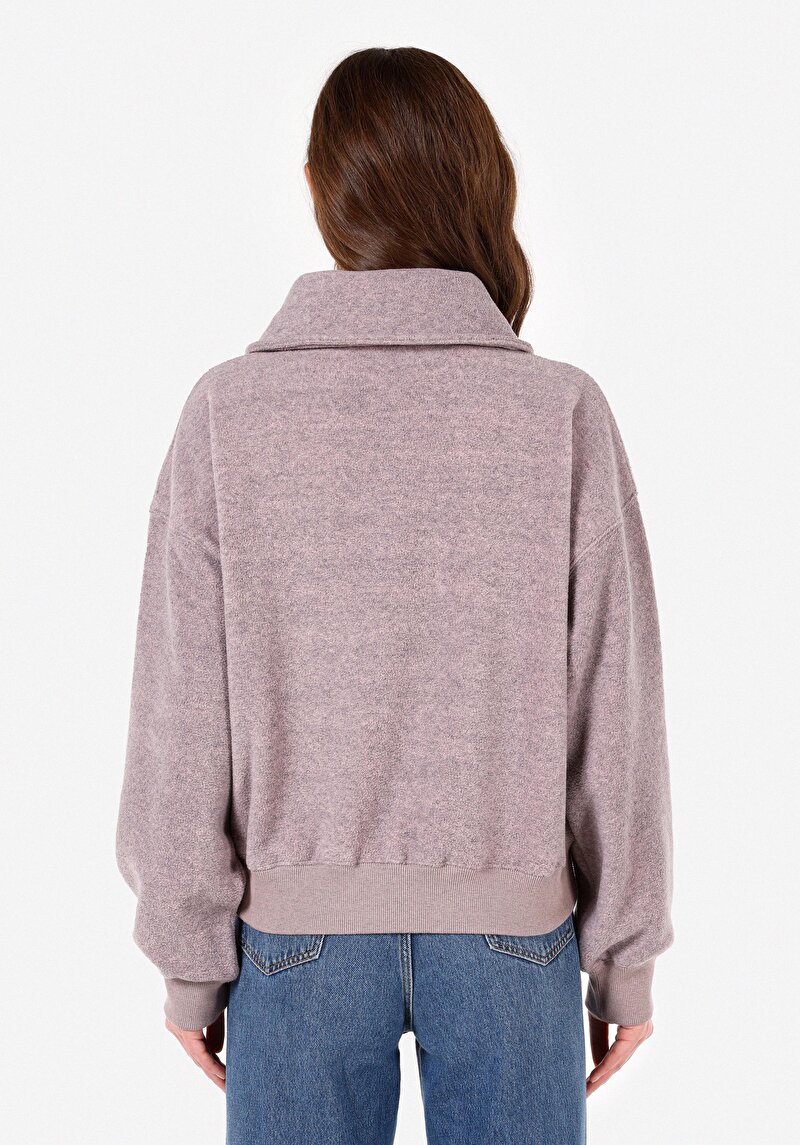 Imagine a Regular Fit Hanorac Roz Pentru Femei Cu Fermoar