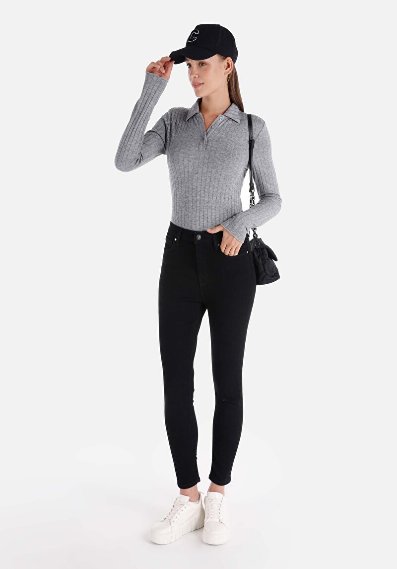 Afișați detalii pentru Skinny Fit Talie Talie Picior Îngust Blugi Din Denim Pentru Femei