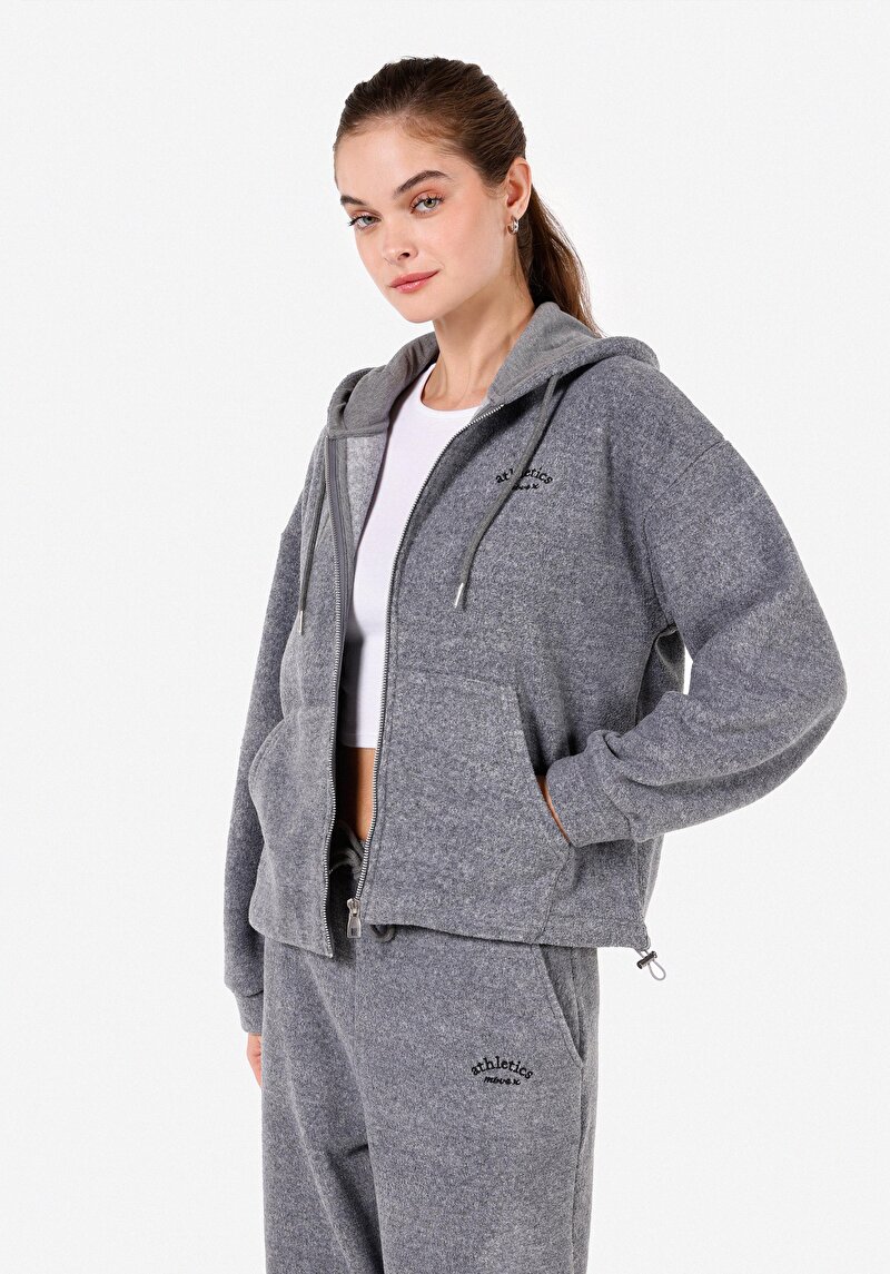 Imagine a Hanorac / Bluza De Dama Gri Regular Fit Cl1071092