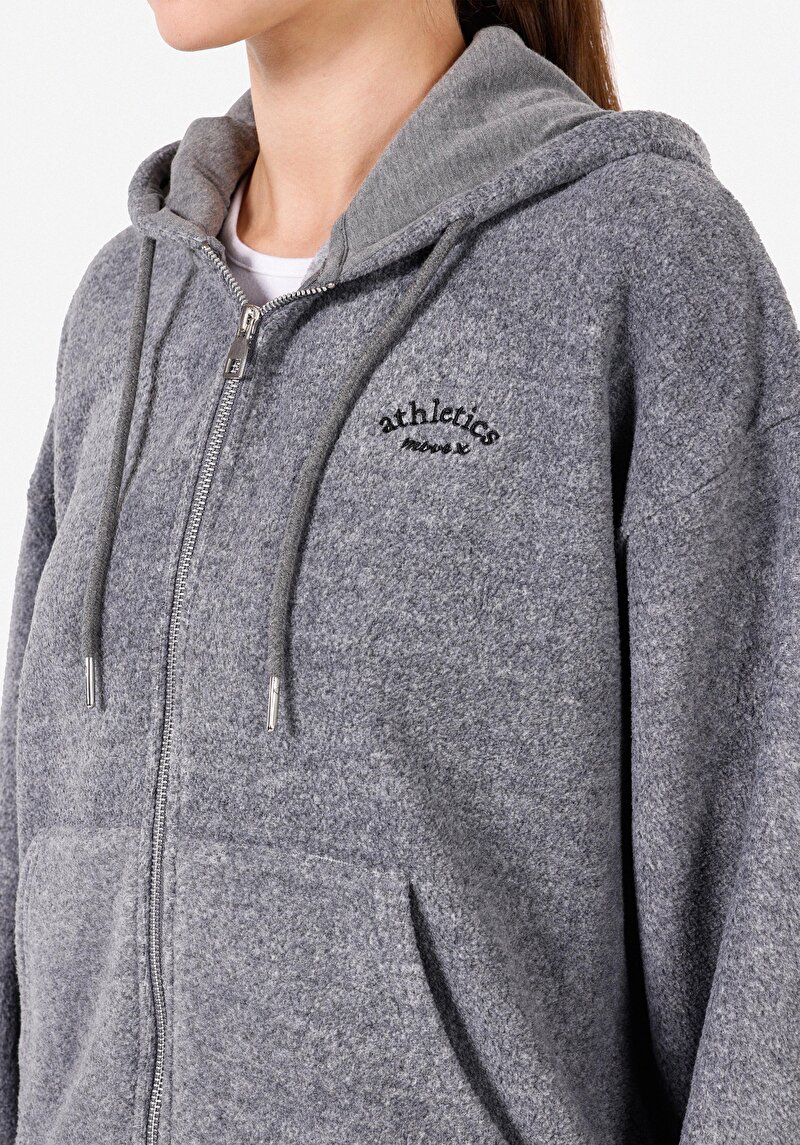 Imagine a Hanorac / Bluza De Dama Gri Regular Fit Cl1071092