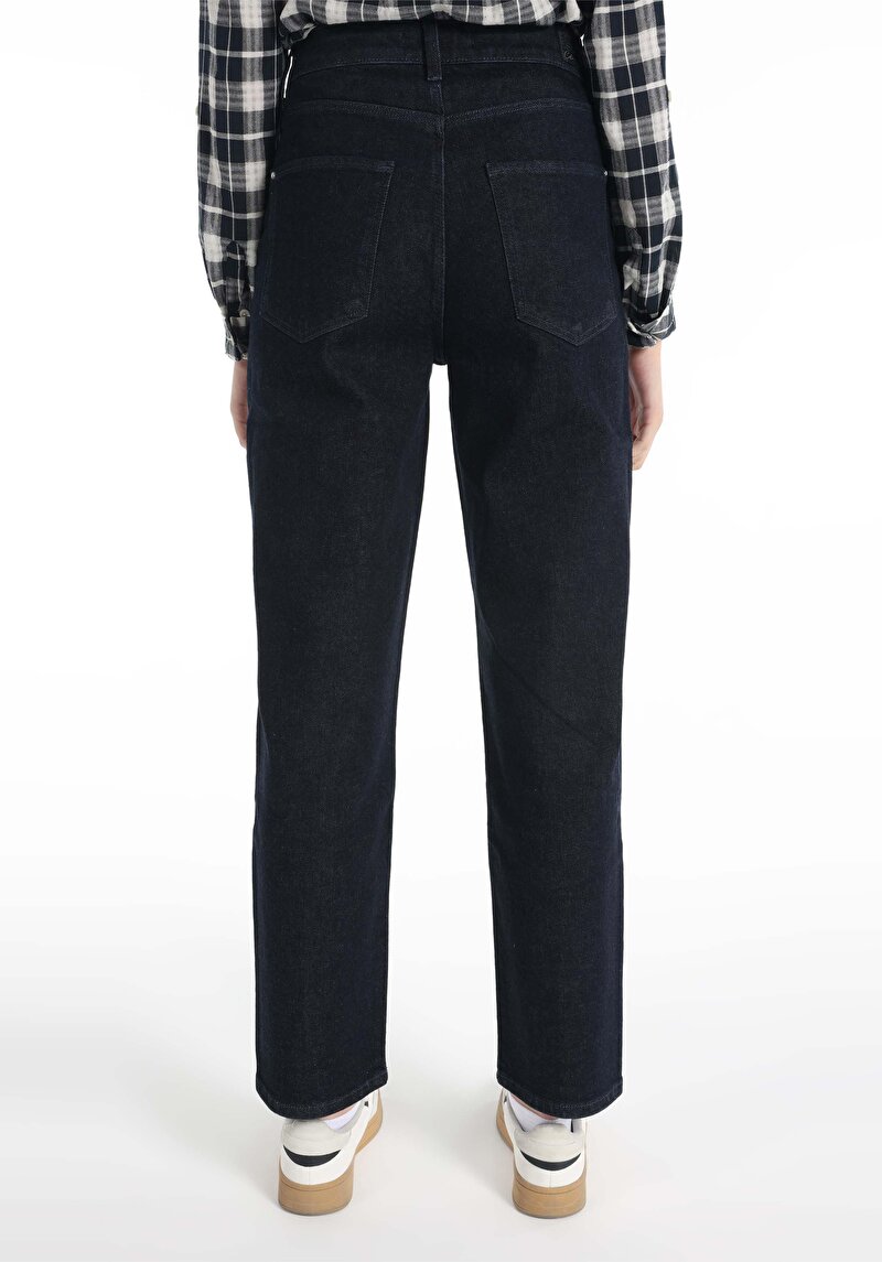 Afișați detalii pentru Drept Fit Talie Talie Dreaptă Picior Drept Blugi Din Denim Pentru Femei