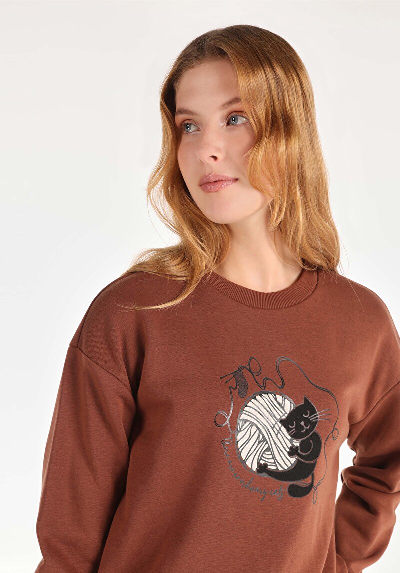 Afișați detalii pentru Hanorac / Bluza De Dama Maro Regular Fit  Cl1065200