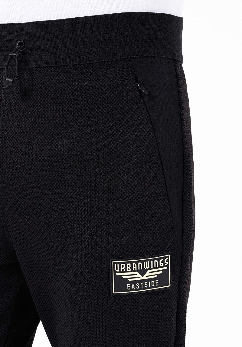 Afișați detalii pentru Pantaloni De Trening Negri Pentru Bărbați Slim Fit Mid Waist Straight