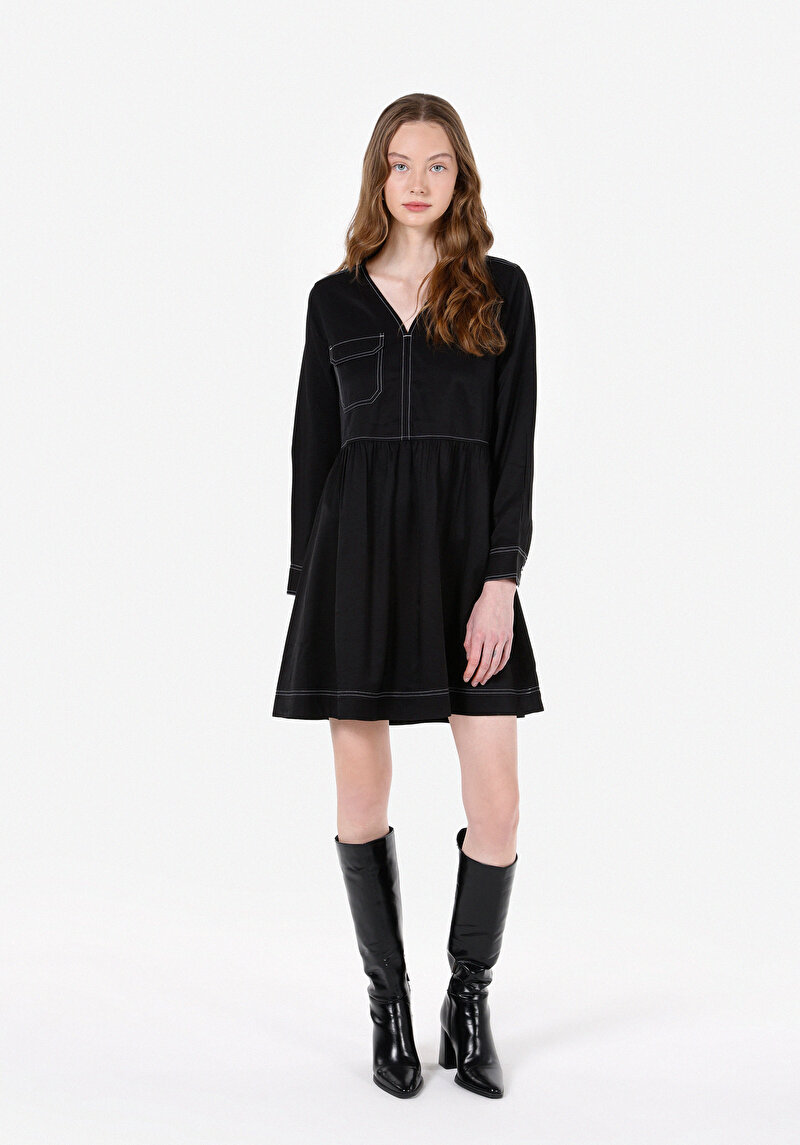 Imagine a Rochie De Dama Negru Regular Fit  Cl1072482