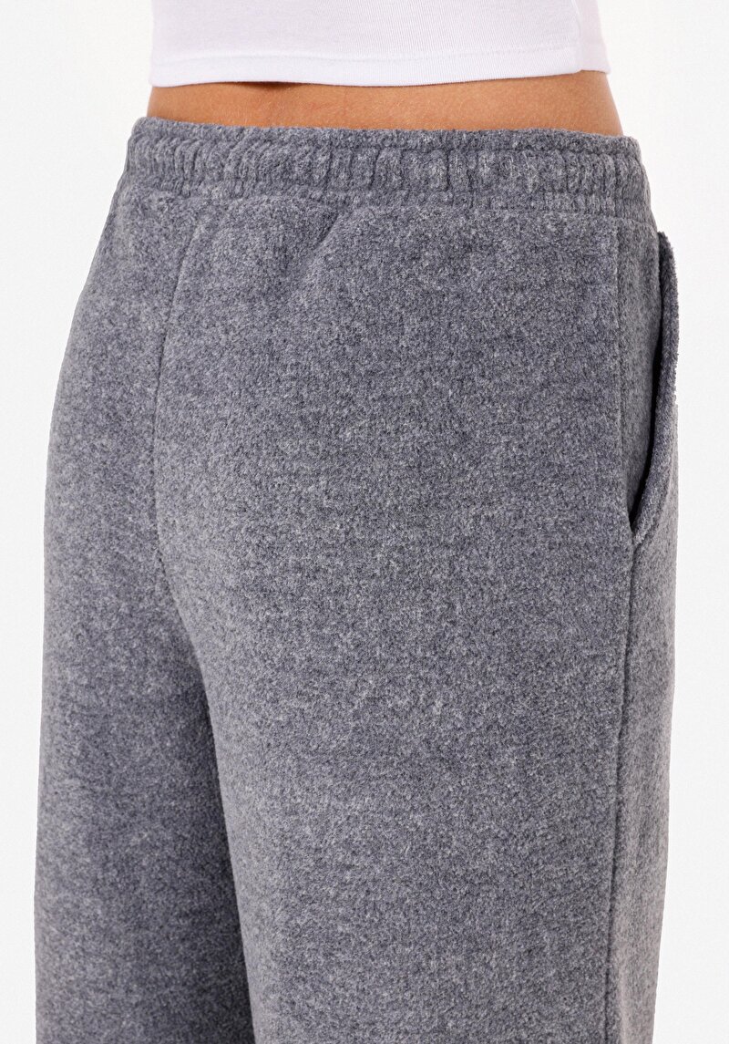 Afișați detalii pentru Regular Fit Mid Waist Pantaloni De Trening Gri Pentru Femei