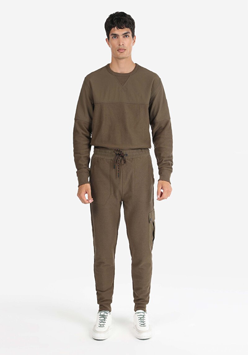 Imagine a Regular Fit Mid Waist Straight Pantaloni De Trening Verzi Pentru Bărbați