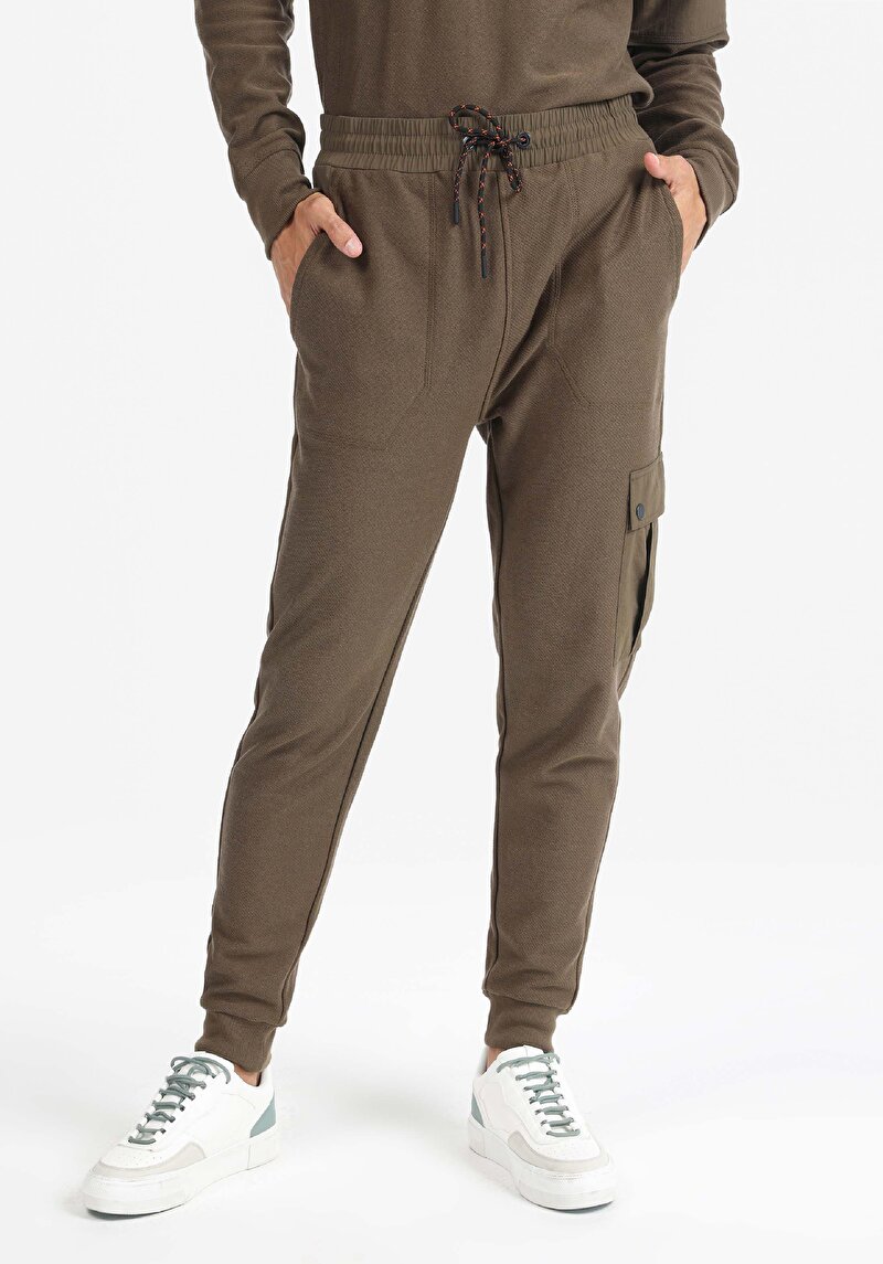 Afișați detalii pentru Regular Fit Mid Waist Straight Pantaloni De Trening Verzi Pentru Bărbați