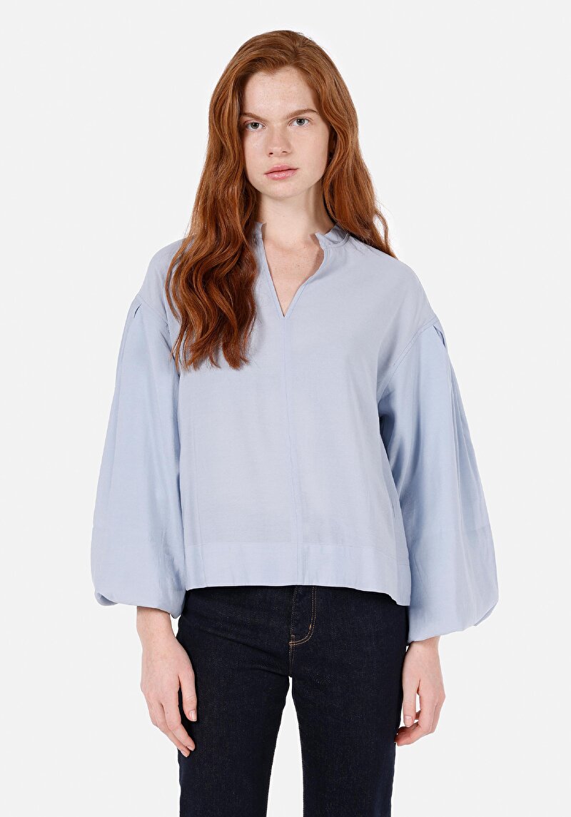 Imagine a Bluza Cu Maneca Lunga De Dama Albastru Regular Fit  Cl1072489