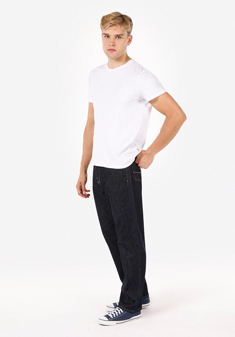 Afișați detalii pentru Pantaloni De Barbati Albastru Marin Straight Fit  Cl1071369