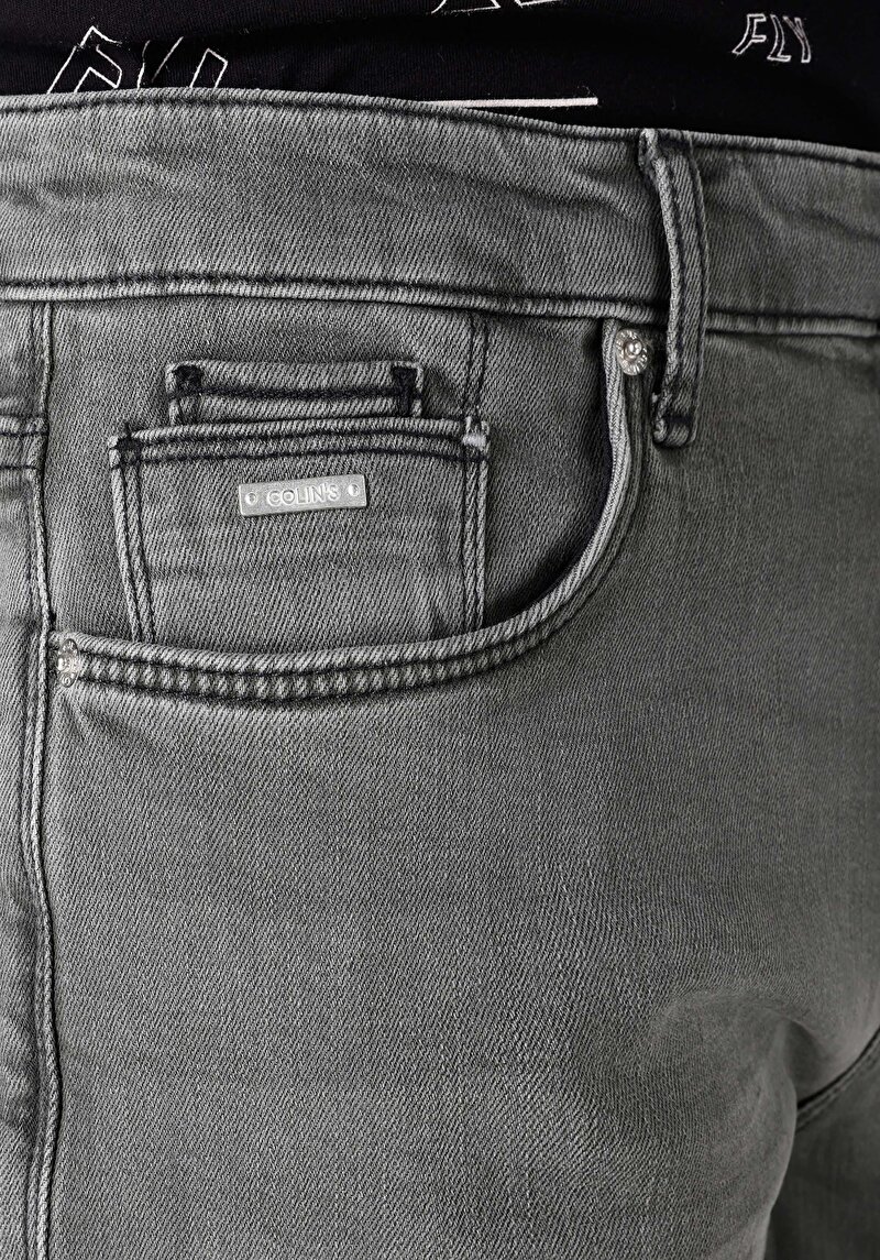 Afișați detalii pentru Blugi Gri Pentru Bărbați Cu Talie Dreaptă Cu Talie Dreaptă