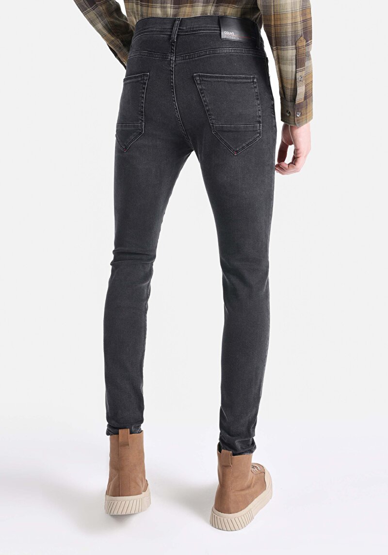 Afișați detalii pentru Skinny Fit Talie Joasă Picior Îngust Blugi Bleumarin Pentru Bărbați