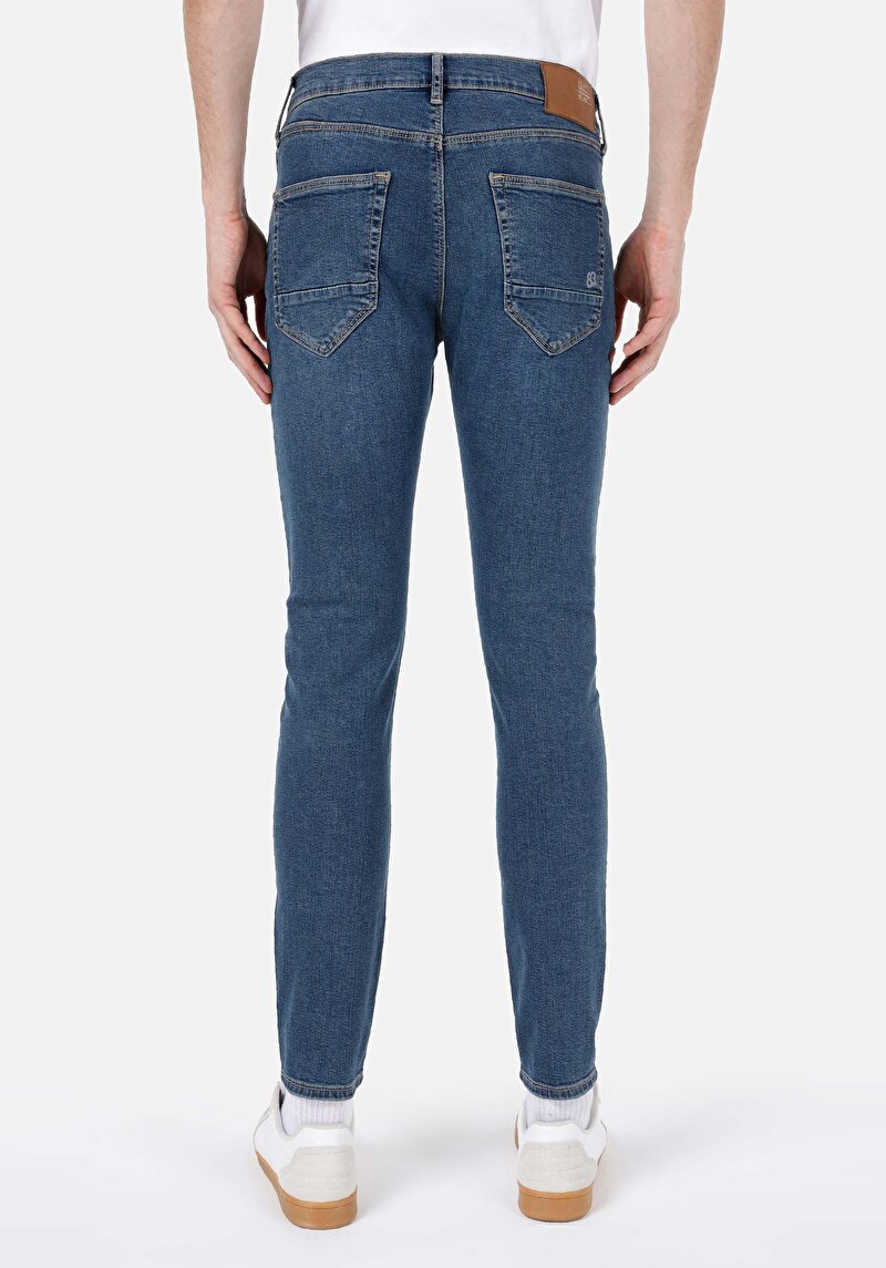 Afișați detalii pentru Skinny Fit Talie Joasă Picior Îngust Blugi Din Denim Pentru Bărbați