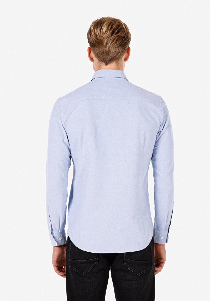 Afișați detalii pentru Camasa Cu Maneca Lunga De Barbati Albastru Slim Fit  Cl1071394