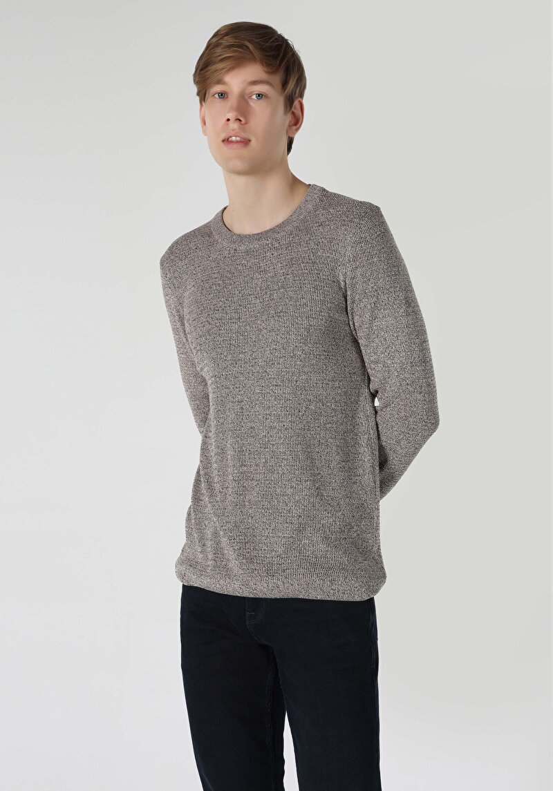 Imagine a Pulover Slim Fit Jacquard Jacquard Pentru Bărbați