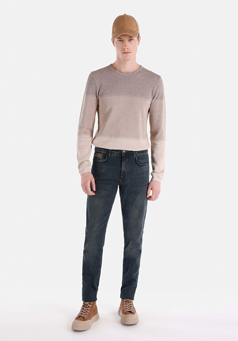 Imagine a Slim Fit Rose Waist Narrow Leg Blugi İndigo Pentru Bărbați