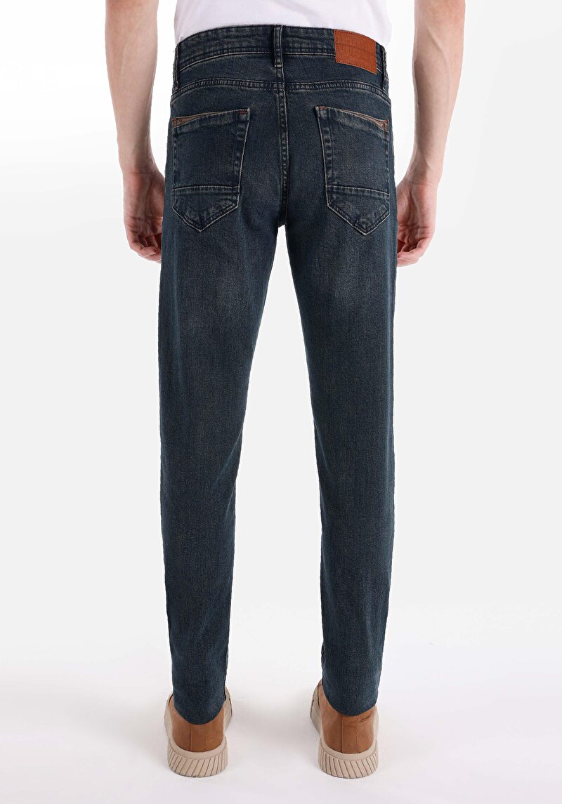 Imagine a Slim Fit Rose Waist Narrow Leg Blugi İndigo Pentru Bărbați