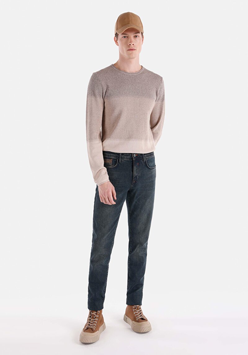 Imagine a Slim Fit Rose Waist Narrow Leg Blugi İndigo Pentru Bărbați