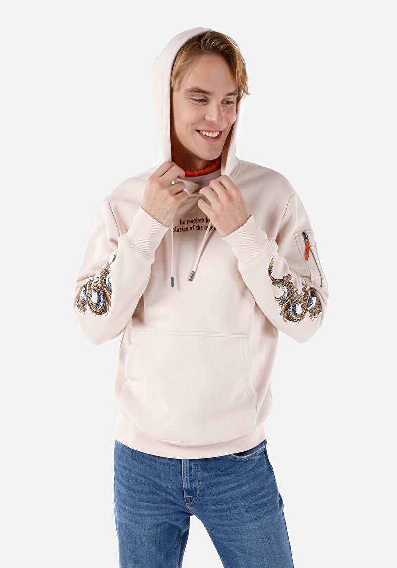 Imagine a Hanorac Ecru Pentru Bărbați Regular Fit