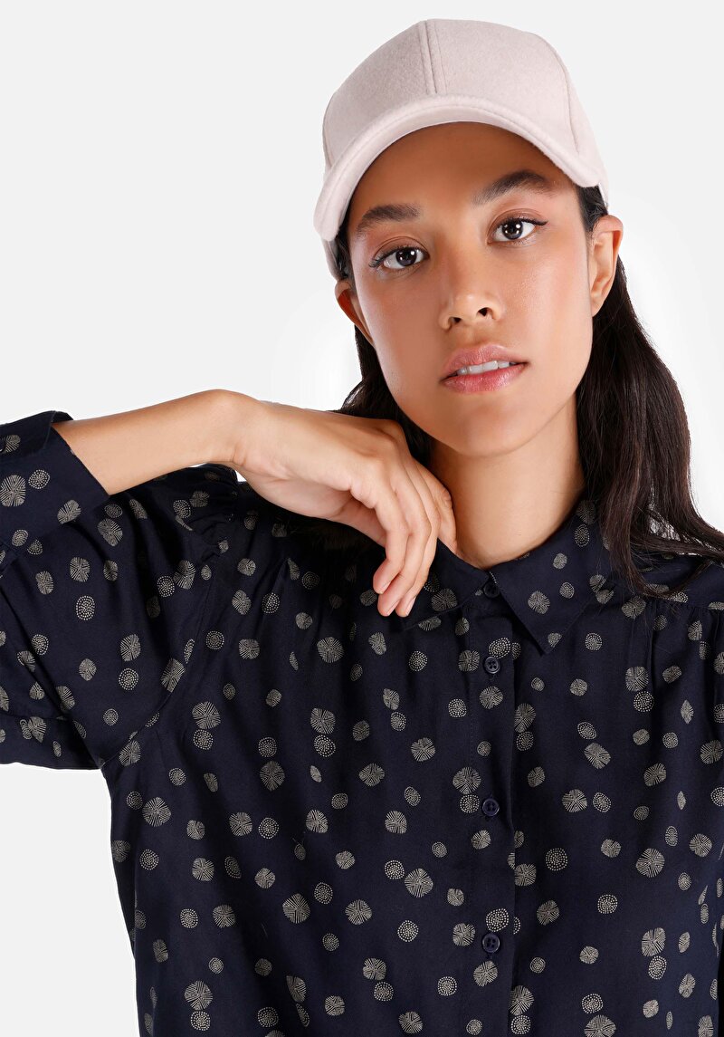 Afișați detalii pentru Cămașă Slim Fit Imprimat Cămașă Cu Mânecă Lungă Bleumarin Pentru Femei