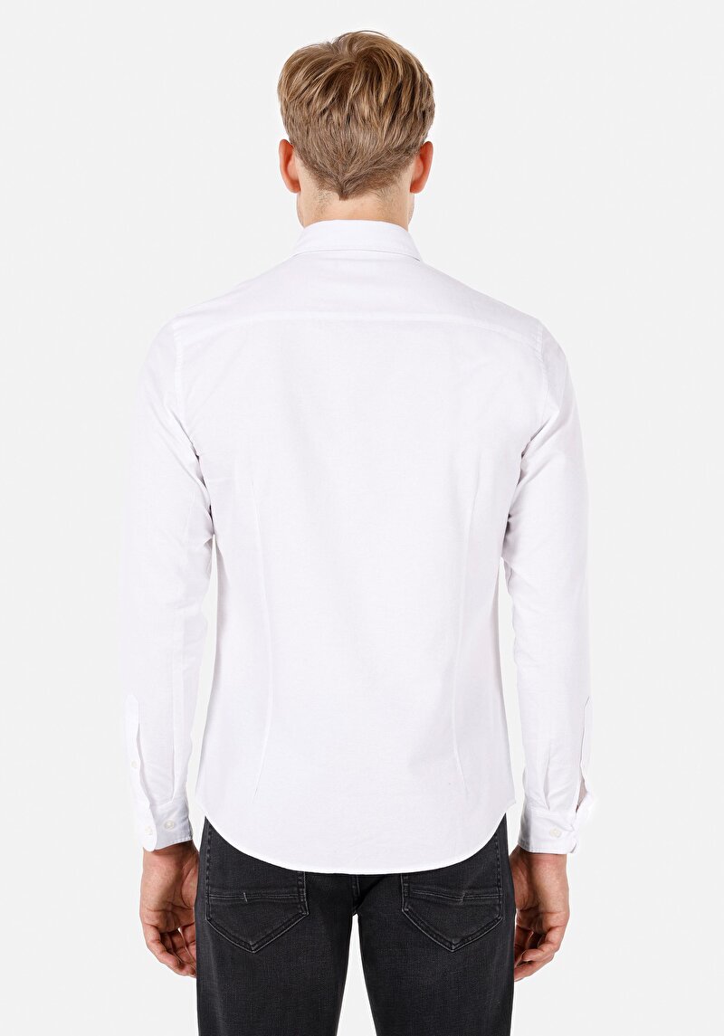 Imagine a Camasa Cu Maneca Lunga De Barbati Alb Slim Fit Cl1071394