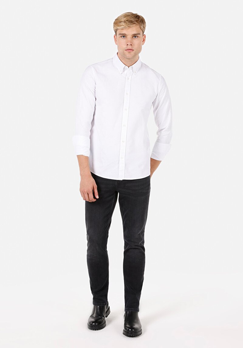 Afișați detalii pentru Camasa Cu Maneca Lunga De Barbati Alb Slim Fit  Cl1071394