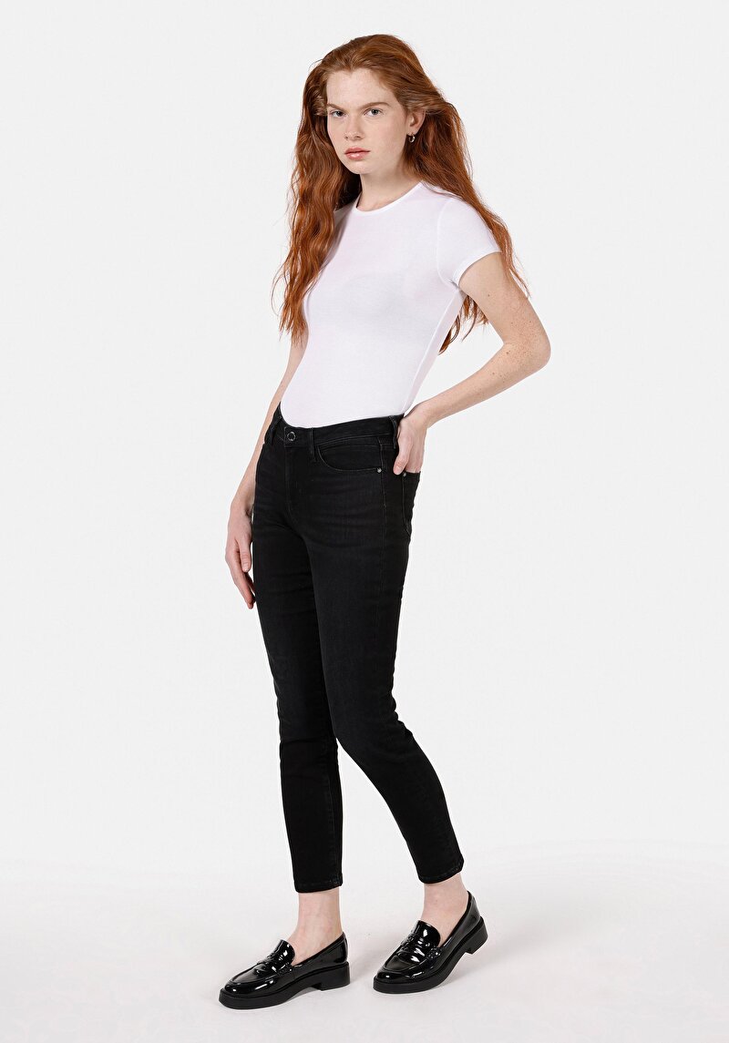 Imagine a Pantaloni De Dama Negru Slim Fit 703 Carla Cl1071414