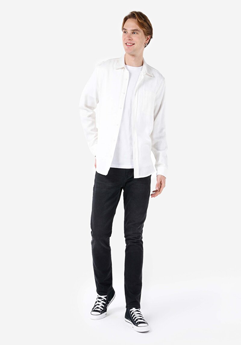 Imagine a Blugi İndigo Pentru Bărbați Cu Potrivire Dreaptă