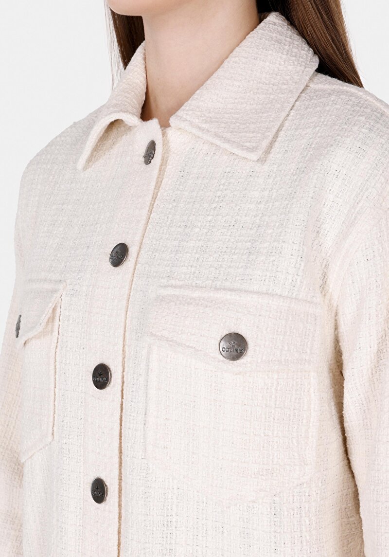 Imagine a Camasa Cu Maneca Lunga De Dama Ecru Regular Fit Cl1072497