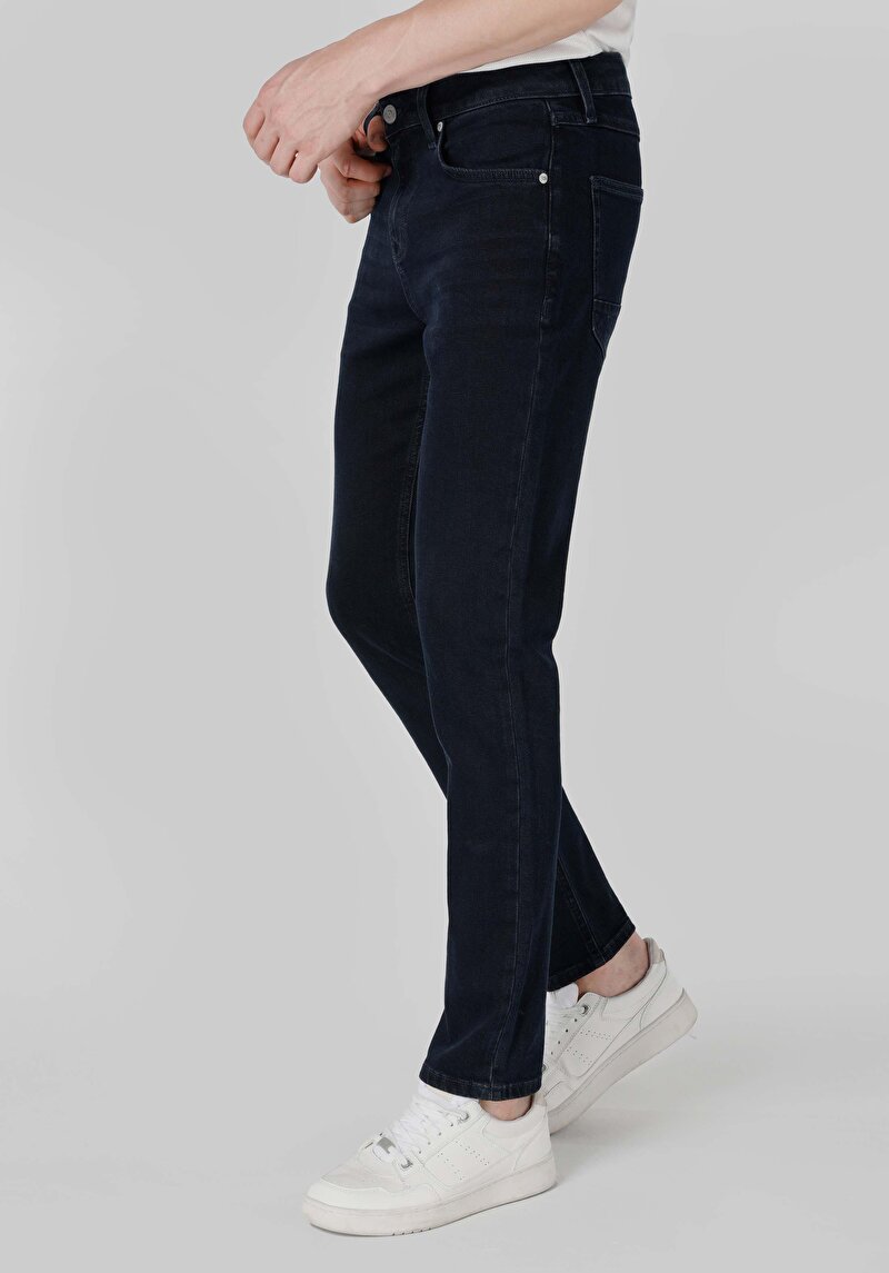 Imagine a Blugi İndigo Pentru Bărbați Cu Talie Dreaptă Cu Talie Dreaptă