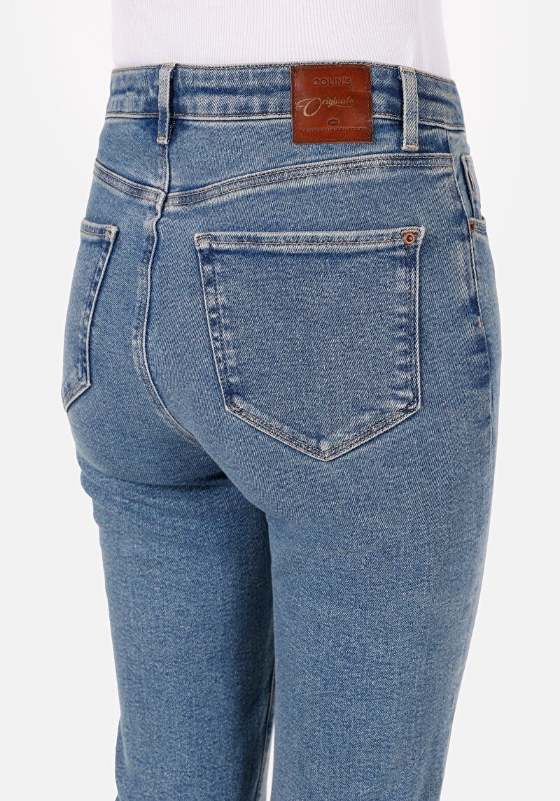 Afișați detalii pentru Pantaloni De Dama Albastru Slim Fit 703 Carla Cl1071421