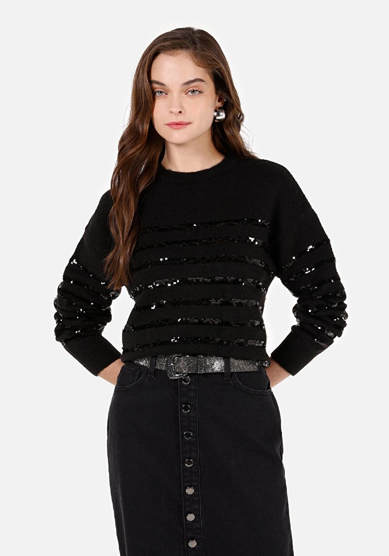 Imagine a Pulover De Dama Negru Regular Fit  Cl1071142