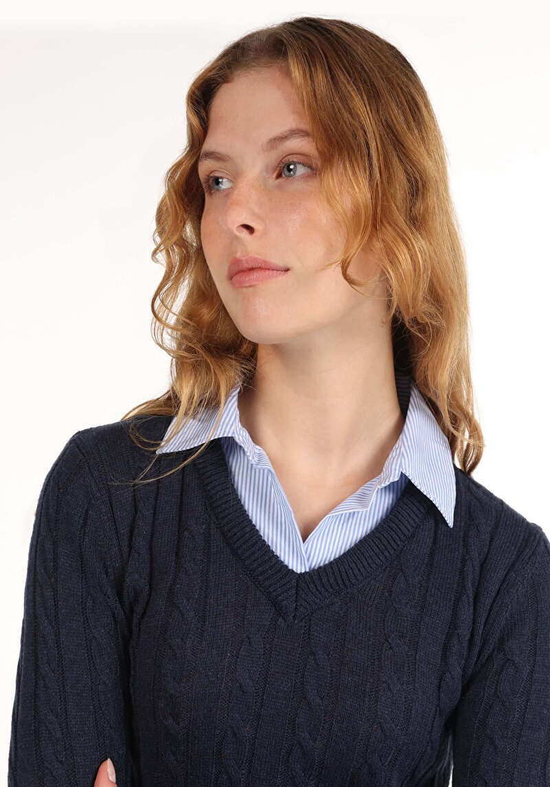 Afișați detalii pentru Pulover De Dama Albastru Marin Regular Fit  Cl1065253