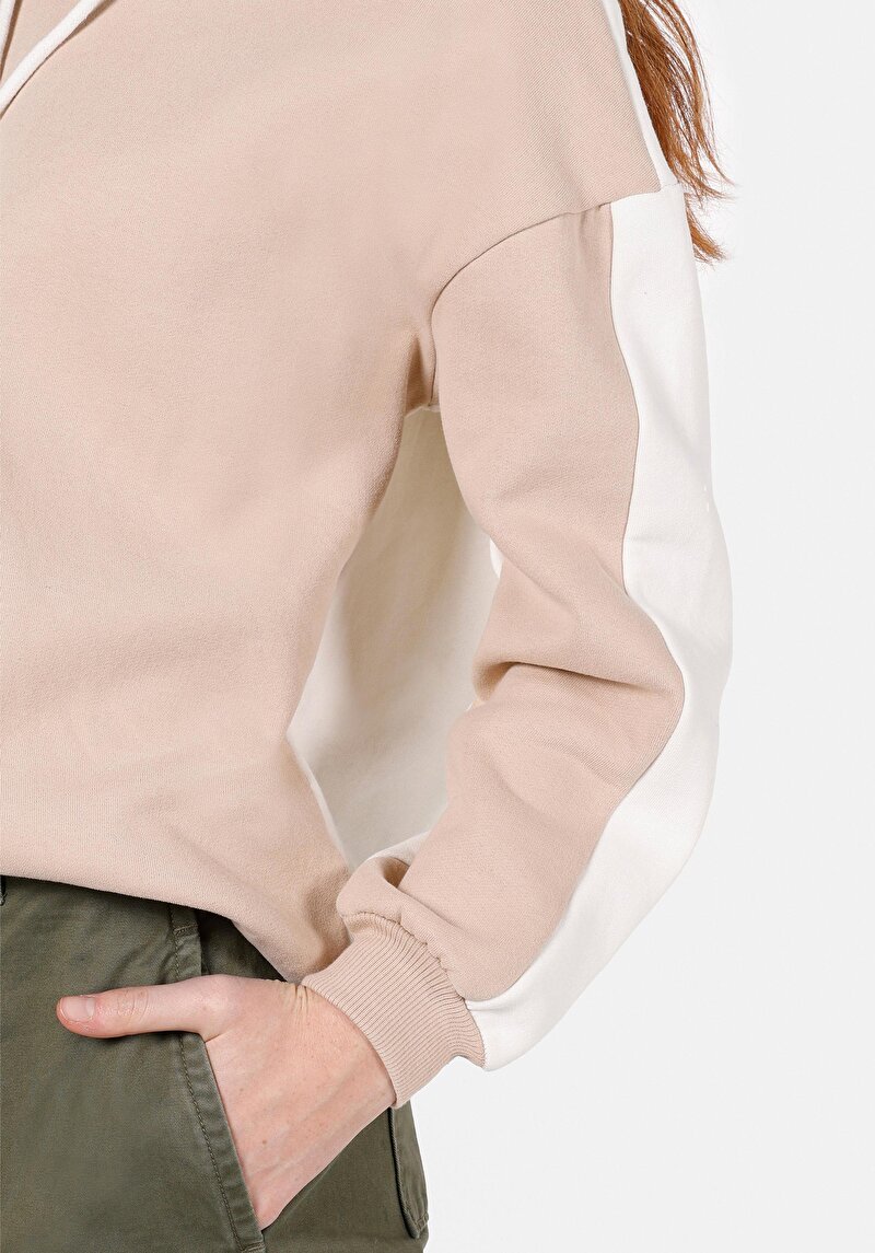 Imagine a Comfort Fit Hooded Drept Femei Bej Hanorac