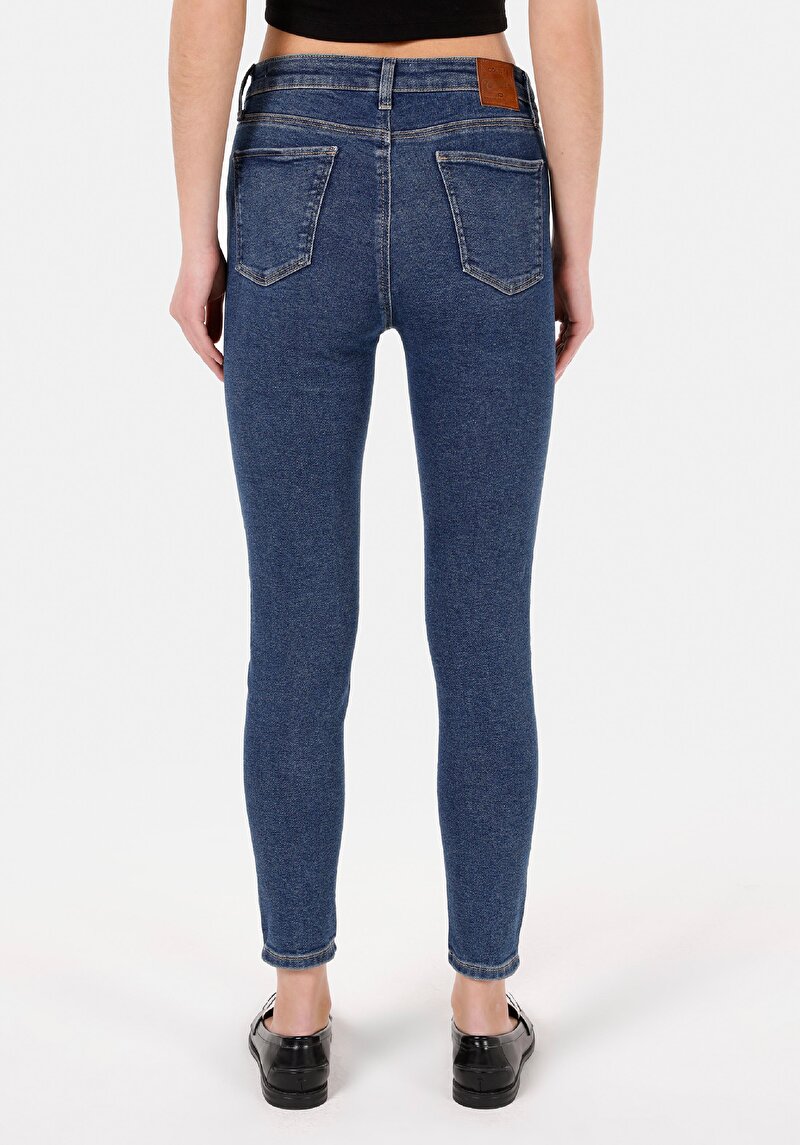 Afișați detalii pentru Skinny Fit Talie Medie Picior Îngust Blugi Din Denim Pentru Femei