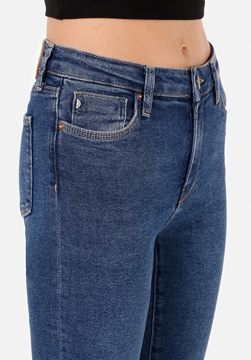 Afișați detalii pentru Skinny Fit Talie Medie Picior Îngust Blugi Din Denim Pentru Femei