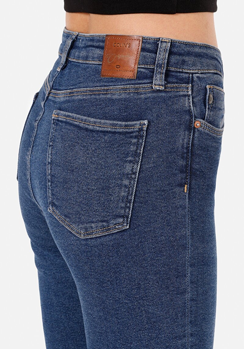 Afișați detalii pentru Skinny Fit Talie Medie Picior Îngust Blugi Din Denim Pentru Femei