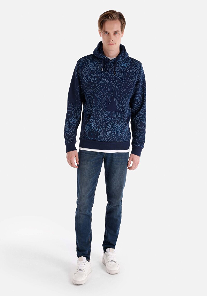 Afișați detalii pentru Regular Fit Bărbați Bleumarin Hanorac