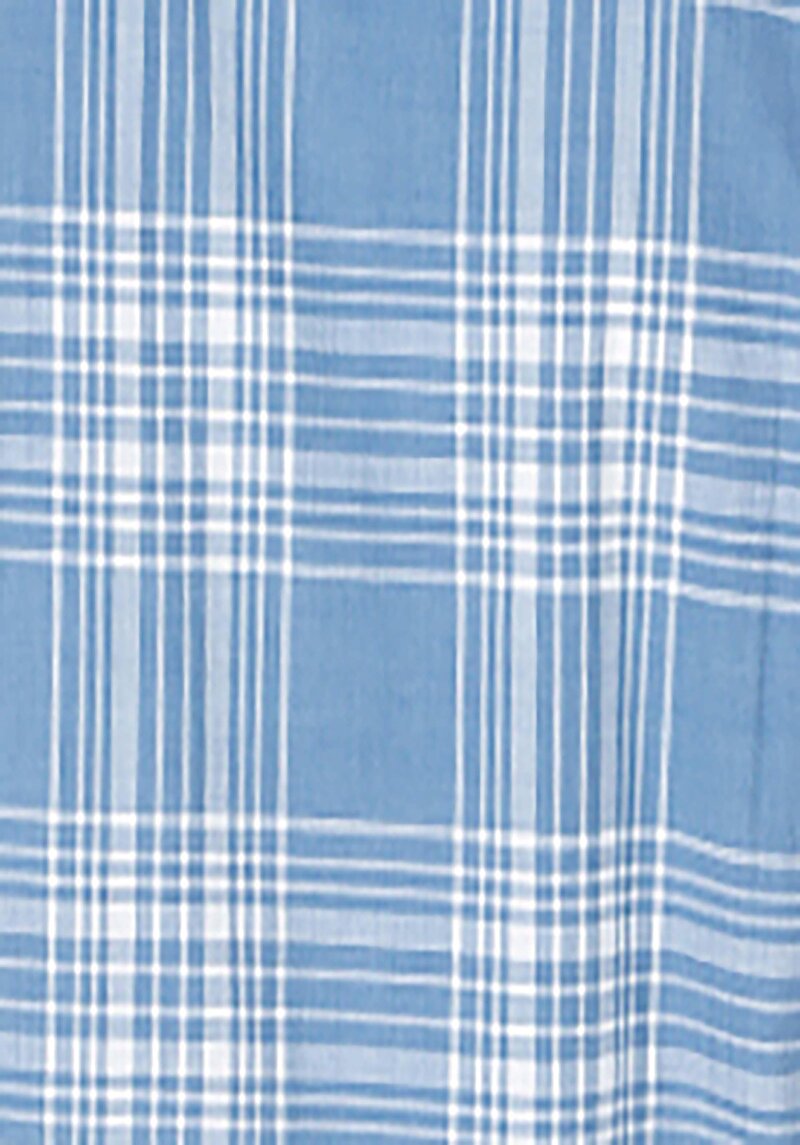 Afișați detalii pentru Cămașă Cu Gât În Carouri Cămașă Albastră Cu Mânecă Lungă Pentru Bărbați