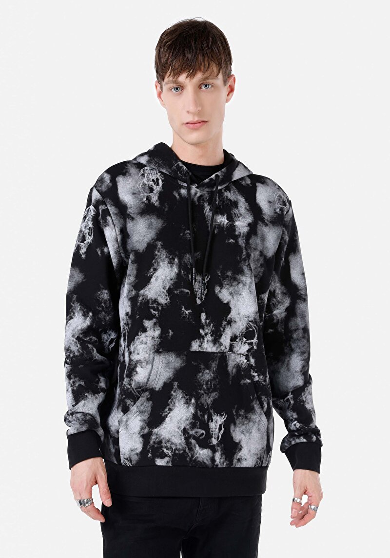 Imagine a Hanorac Negru Pentru Bărbați Regular Fit