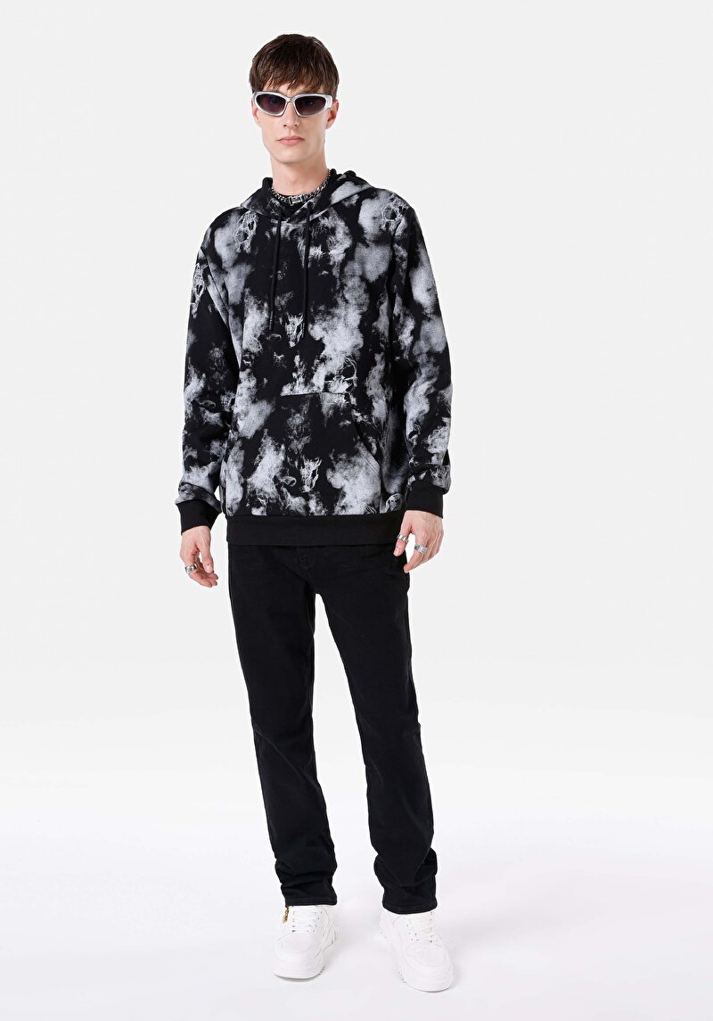 Afișați detalii pentru Hanorac Negru Pentru Bărbați Regular Fit