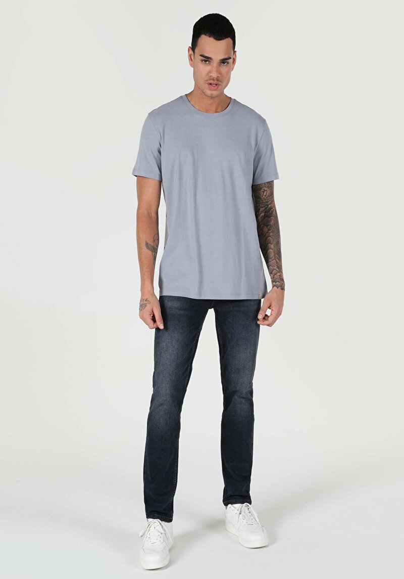 Afișați detalii pentru Tricou Cu Maneca Scurta De Barbati Albastru Regular Fit  Cl1066598